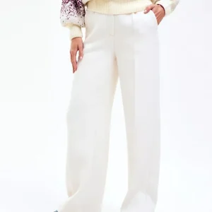CKS RODA Pantalon Large Taille Haute Femme Blanc ZAL