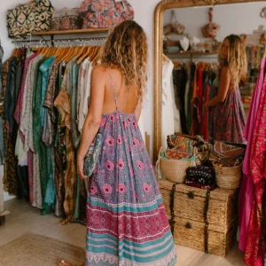 Ambre Long Dress Vintage print flowers